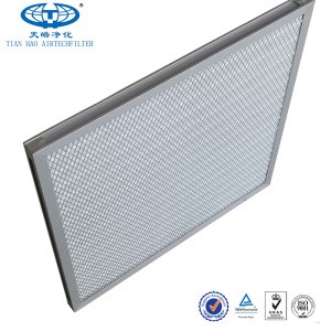 Cardboard/ Aluminum/ Galvanized Frame Pre Polyester Pleated Panel Air Filter With Wire Mesh filter mesh