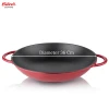 Cast Iron Wok Pan Non-stick flat bottom with glass cover High quality eco-friendly