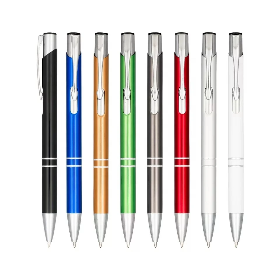 Cheap Classic Promotional click metal ball pen with logo no min order