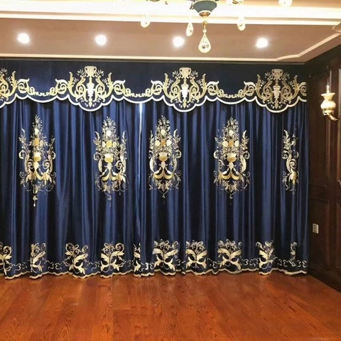 Cheap  Cortinas Para Salas Decoration Sheer Window  living room Nordic Embroidered Curtain velvet fabric