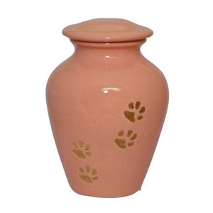 cheap dog footprint ceramic pet cremation urn