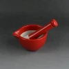 Cheap red ceramic custom mortar and pestle set