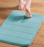Cheapest embossing stripe custom geometric pattern living bedroom home memory foam bath mat