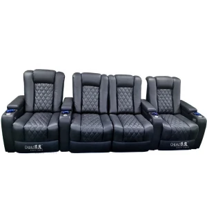 CHIHU theatre furniture hot sale real leather power recliner home theater chair seating with power lumber and headrest