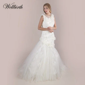 China factory pearl court train backless ball gown nice quality wedding dress
