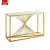 China factory price hotel home furniture modern gold cross stainless steel marble top console table