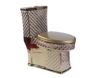 Chinese ceramic golden toilet luxury colored toilet bowl
