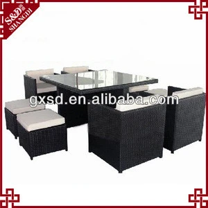 Chinese cheap rattan hotel furniture table and chairs set