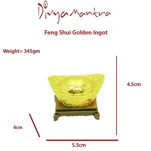 Chinese Gold Feng Shui Ingot Good Luck Home Decoration Ornament Office Decor Yuan Bao Prosperity Protection Kitchen Decorations