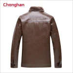 Chonghan Cheap Fashion Design Brown Colour Men Jeather Jacket Apparel Stock Lots