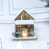 christmas decorations wooden house led light home Decor
