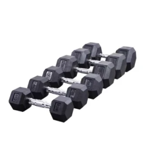 Buy Commercial Gym Fitness Equipment Weightlifting Dumbbell Hex Rubber ...