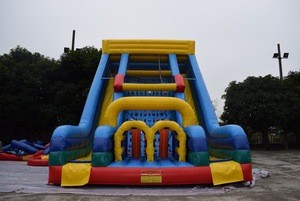 Commerical inflatable slide with climbing wall ,indoor rock climbing wall,inflatable slides