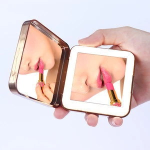 Compact folding handheld vainity makeup mirror magnifying led travel mirror