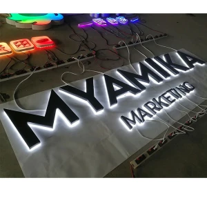 company indoor wall backlit led letter sign business electronic design stainless steel 3d led custom lighting letters sign