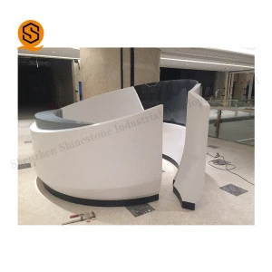 Cool design artificial stone cosmetic shop counter round checkout counter/ service counter