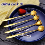 Creative Stainless Steel Spoon Tableware Flower Shape Long Spoons Tea Coffee Dessert Spoons