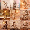 Creative table light industrial vintage water pipe table lamp retro indoor reading lamp