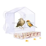 Custom Acrylic House Shaped Window Wild Bird Feeder Bird House with Seed Tray