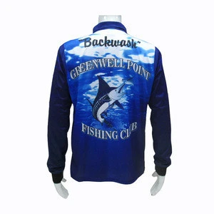 Custom Australia  O-neck Quick Dry Fishing Shirts Long Sleeve For Sale