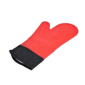 Custom baking kitchen Cooking BBQ Grilling Heat Resistant Microwave Silicone Oven Gloves Mitt