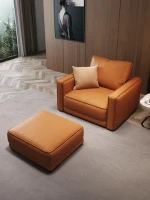 Custom Cream Leather Couch Seating Corner Sofa Home Office Furniture 3+2+1seaters Living Room Sofa