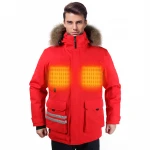 Custom Logo Fashionable Waterproof Battery Charging Heating Hooded Winter Jacket  windbreaker jacket Ladies