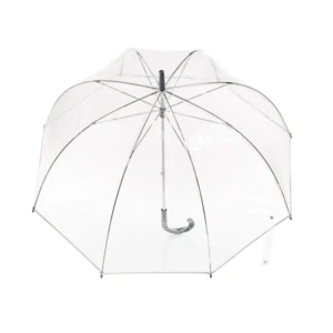 Custom Logo Printing Women Clear PVC 8K Bubble Umbrella With Easy Grip Handle