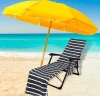 Custom Logo Various Colors Stripe Outdoor Beach Towel Chair Covers Pool Lounge Chair Cover Suede Towels With Pockets