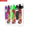 Custom Made Wholesale Bpa Free Tritan Plastic Water Bottle/ Fruit Tea Infuser Water Bottle With Straw Factory