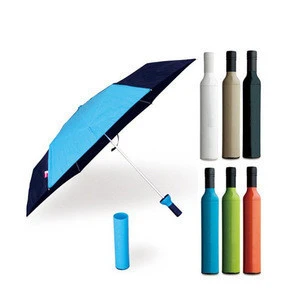Custom printing 3 fold Wine bottle umbrella