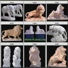 Customize Hand Carved White Marble Sculpture Garden Decor Life Size Natural Stone Elephant Statue