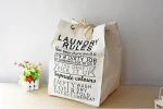 Customized canvas fabric waterproof drawstring laundry bag