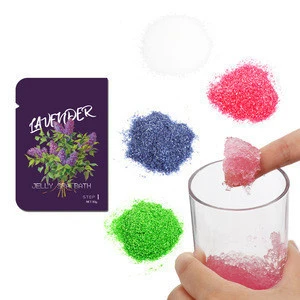 Customized colorful jelly foot spa bath powder crystal pedicure blue green red colors crystal foot spa