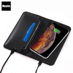 Customized LOGO Men Portable Charging Long Cell Phone Wallet With Wireless Powerbank Inside