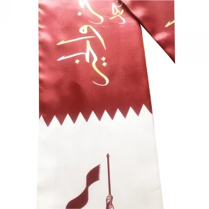 Customized Satin/Polyester Sublimation Printing Qatar National Day Scarf Fans Football Scarf QND Scarf with Tassel