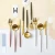 cutlery set 4/16/24pcs bulk gold plated black flatware sets tableware dinnerware