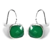 Dark Green Earrings Natural Green Onyx Square Cushion Drop And Danglers Gift Micro studs 925 Earrings Gemstone Handmade jewelry