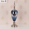 Decorative furniture accessories beautiful blue glass bottle for home decoration
