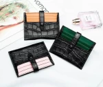 Designer name gift business card holder wallet genuine leather credit cards holder