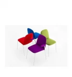 Dining Chair Living room Chair Covered by Fabric Modern Design Steel Base