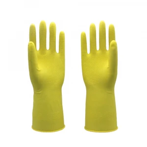 Dipped Flock Lined Custom work rubber gloves hand job household rubber glove