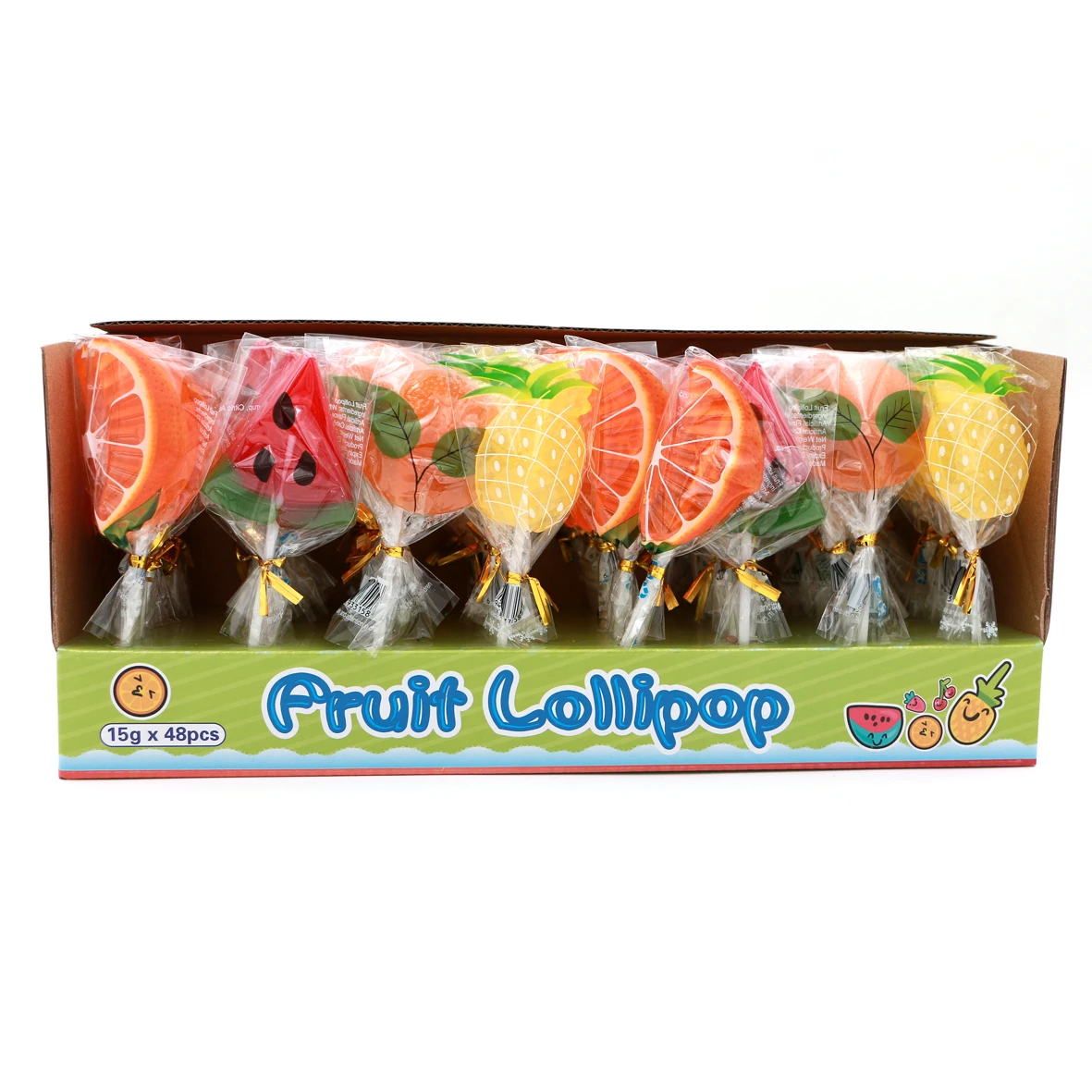 display box package kosher fruit shape  watermelon lollipop hard candy