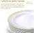 Import DISPOSABLE DINNER PLATES /20 Piece /Heavy Duty Plastic Dishes /Elegant Fine China Look /Mist White/Gold 10.25&quot; from USA