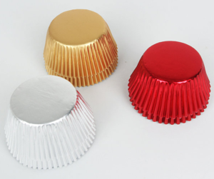 Disposable gold silver red foil paper cupcake liner wrapper muffin baking cups mini for cake tool
