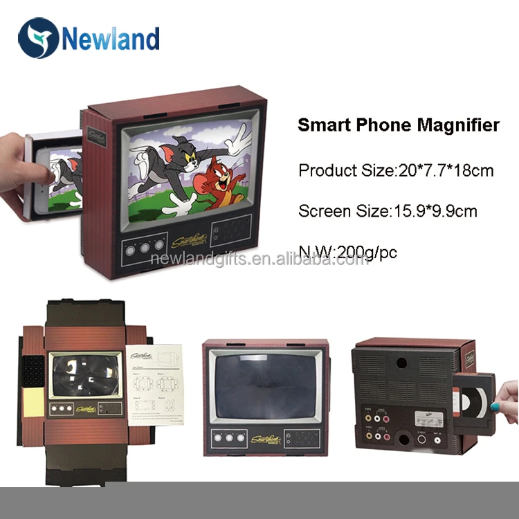 DIY Cardboard TV screen magnifier for mobile phone