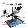 DIY Phone PCB Repair 3.5X-90X Stereo Zoom Microscope With Aluminum Alloy Pad and 21MP HDMI Camera adapter