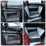 Dog Cat Car Seat Cover for Pet Travel Half Seat Dog Hammock with Waterproof Pad Safety Belt for Cars Trucks SUVs