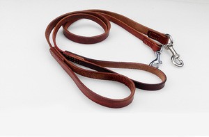 Dog Harness Leash Leather with Traffic Handle and Double Layer for Medium and Large Dogs