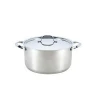 Double handles 304 stainless steel kitchen pot cookware casserole with flat lid